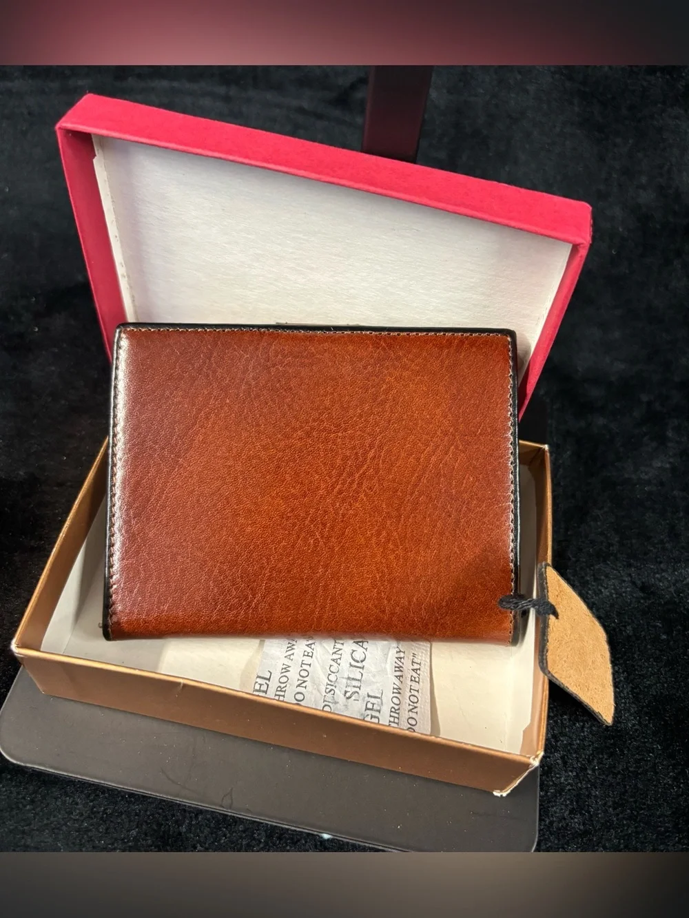 Bosca Old Leather Moda di Roma ID Wallet Brown Hand Stained Leather USA Made